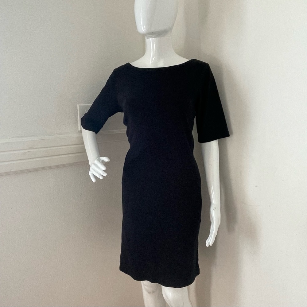 Ralph Lauren Black Cotton Dress 3/4 Sleeve Elegant Business Office Casual - Picture 5 of 15